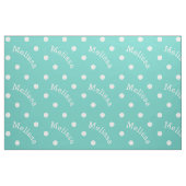 Personalisierter Name Türkis Aquamarin Blue Polka  Stoff (Fat Quarter (45,7 x 55,9 cm))