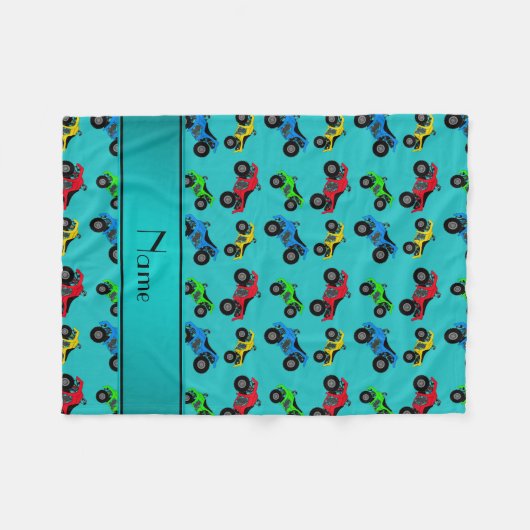 Personalisierter Name türkis atmov Fleecedecke (Vorderseite (Horizontal))