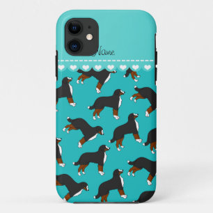 Personalisierter Name Türkis Bernese Mountain Hund Case-Mate iPhone Hülle