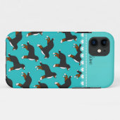 Personalisierter Name Türkis Bernese Mountain Hund Case-Mate iPhone Hülle (Rückseite (Horizontal))