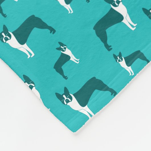 Personalisierter Name Türkis Boston Terrier Fleecedecke (Ecke)