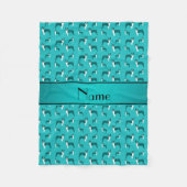 Personalisierter Name Türkis Boston Terrier Fleecedecke (Vorderseite)