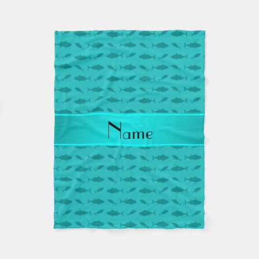 Personalisierter Name Türkis Fleecedecke (Vorderseite)