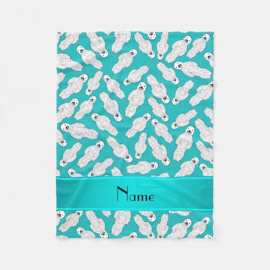 Personalisierter Name Türkis gepunktetes Siegel Fleecedecke (Vorderseite)