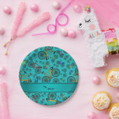 Personalisierter Name Türkis Road Bikes Pappteller (Party)