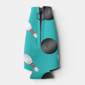 Personalisierter Name türkisfarbene Bowlingbälle B Flaschenkühler (Rückseite)