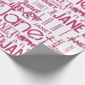 Personalisierter Name Typografie Pink Text Word Cl Geschenkpapier (Ecke)