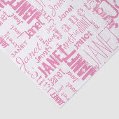 Personalisierter Name Typografie Pink Word Cloud Seidenpapier (Ausschnitt)