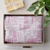 Personalisierter Name Typografie Pink Word Cloud Seidenpapier (Geschenk)