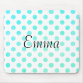Personalisierter Name Typografie Türkisfarbener Pu Mousepad (Vorne)