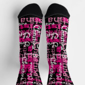 Personalisierter Name über rosa Collage Socken (Oben)