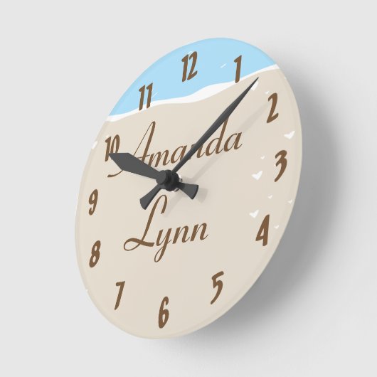 Personalisierter Name Uhr Ozeansee Muschel Wasser (Winkel)