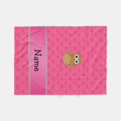 Personalisierter Name Uhu Pink Herz Fleecedecke (Vorderseite (Horizontal))