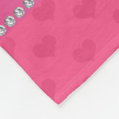 Personalisierter Name Uhu Pink Herz Fleecedecke (Ecke)