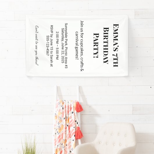 Personalisierter Name und Alter | Farbenfrohe Kind Banner (Insitu)