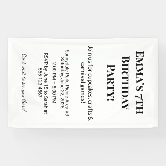 Personalisierter Name und Alter | Farbenfrohe Kind Banner (Horizontal)