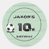 Personalisierter Name und Alter Fußball Runder Aufkleber (Vorderseite)