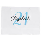 Personalisierter Name und Alter Geburtstag Große Geschenktüte (Rückseite)