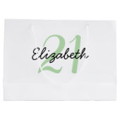 Personalisierter Name und Alter Geburtstag Große Geschenktüte (Rückseite)