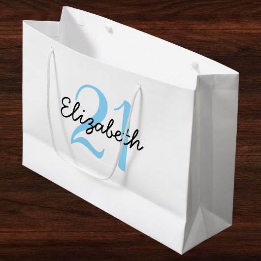 Personalisierter Name und Alter Geburtstag Große Geschenktüte