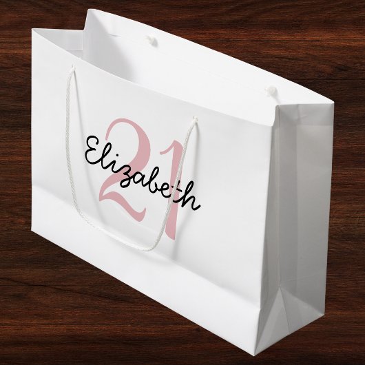 Personalisierter Name und Alter Geburtstag Große Geschenktüte