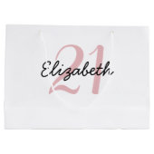 Personalisierter Name und Alter Geburtstag Große Geschenktüte (Rückseite)
