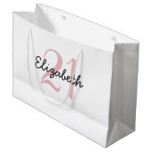 Personalisierter Name und Alter Geburtstag Große Geschenktüte (Vorderseite Schrägansicht)