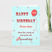 Personalisierter Name und Alter lustig werden alt Karte (Vorderseite)