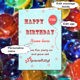 Personalisierter Name und Alter lustig werden alt Karte