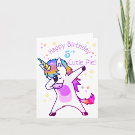 Personalisierter Name und Alter Unicorn Geburtstag Feiertagskarte