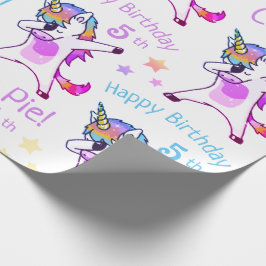 Personalisierter Name und Alter Unicorn Geburtstag Geschenkpapier