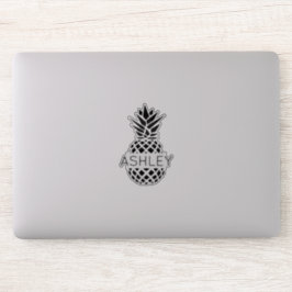 Personalisierter Name und Ananas Notebook Aufkleber
