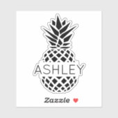 Personalisierter Name und Ananas Notebook Aufkleber (Blatt)