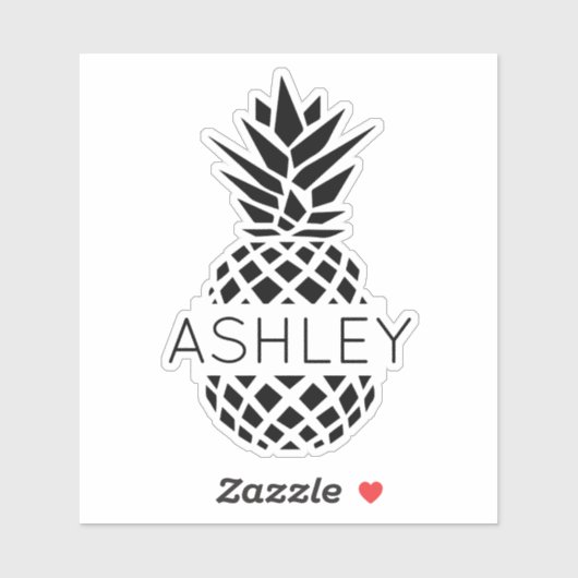 Personalisierter Name und Ananas Notebook Aufkleber (Blatt)