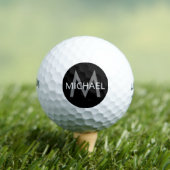Personalisierter Name und Anfangsmonogramm Schwarz Golfball (Insitu T-Shirt)