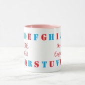 Personalisierter Name und Blau, Rot-Englisch-Alpha Tasse (Zentrum)