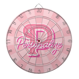 Personalisierter Name und Buchstabe in Pastellrosa Dartscheibe