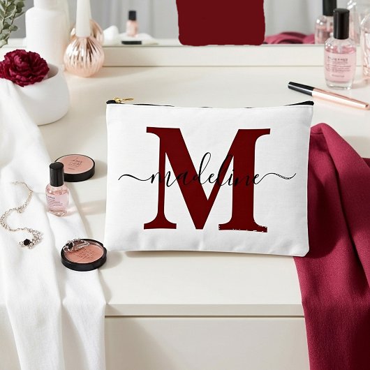 Personalisierter Name und Buchstabe Zubehörtasche