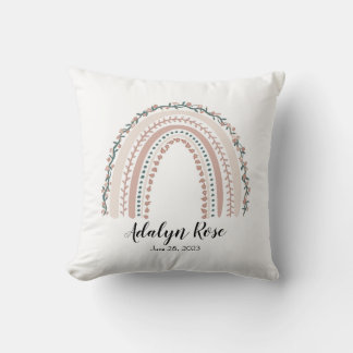 Personalisierter Name und Datum Boho Rainbow Kisse Kissen