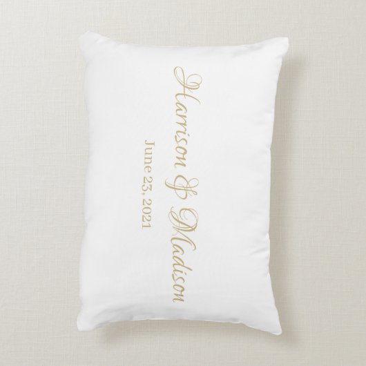 Personalisierter Name und Datum der Hochzeit Dekokissen (Rückseite(Vertikal))