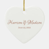 Personalisierter Name und Datum der Hochzeit Keramik Ornament (Hinten)