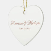 Personalisierter Name und Datum der Hochzeit Keramik Ornament (Links)