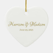 Personalisierter Name und Datum der Hochzeit Keramik Ornament (Hinten)
