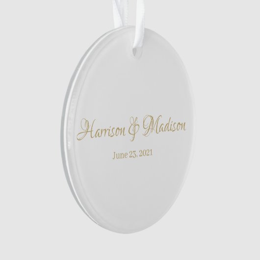 Personalisierter Name und Datum der Hochzeit Ornament (Vorderseite)