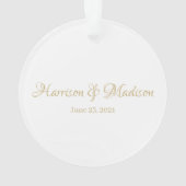 Personalisierter Name und Datum der Hochzeit Ornament (Rückseite)