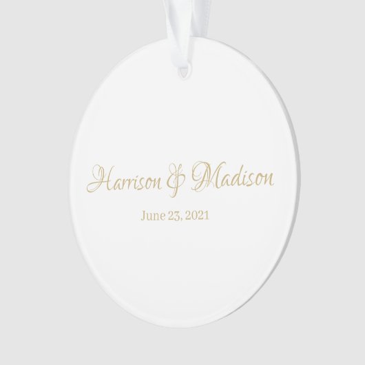 Personalisierter Name und Datum der Hochzeit Ornament (Vorderseite)