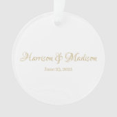 Personalisierter Name und Datum der Hochzeit Ornament (Vorderseite)