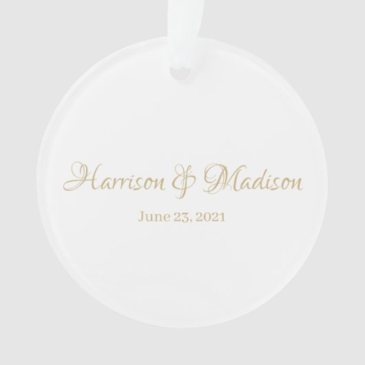 Personalisierter Name und Datum der Hochzeit Ornament (Vorderseite)