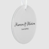 Personalisierter Name und Datum der Hochzeit Ornament (Vorderseite)