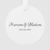 Personalisierter Name und Datum der Hochzeit Ornament (Vorderseite)